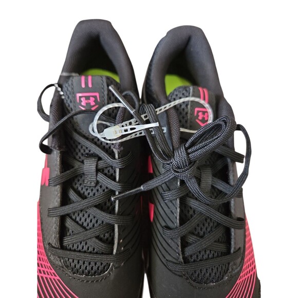 UNDER ARMOUR BASEBALL SOFTBALL CLEATS BLACK & PINK SHOES SIZE 9 WOME - Picture 6 of 8